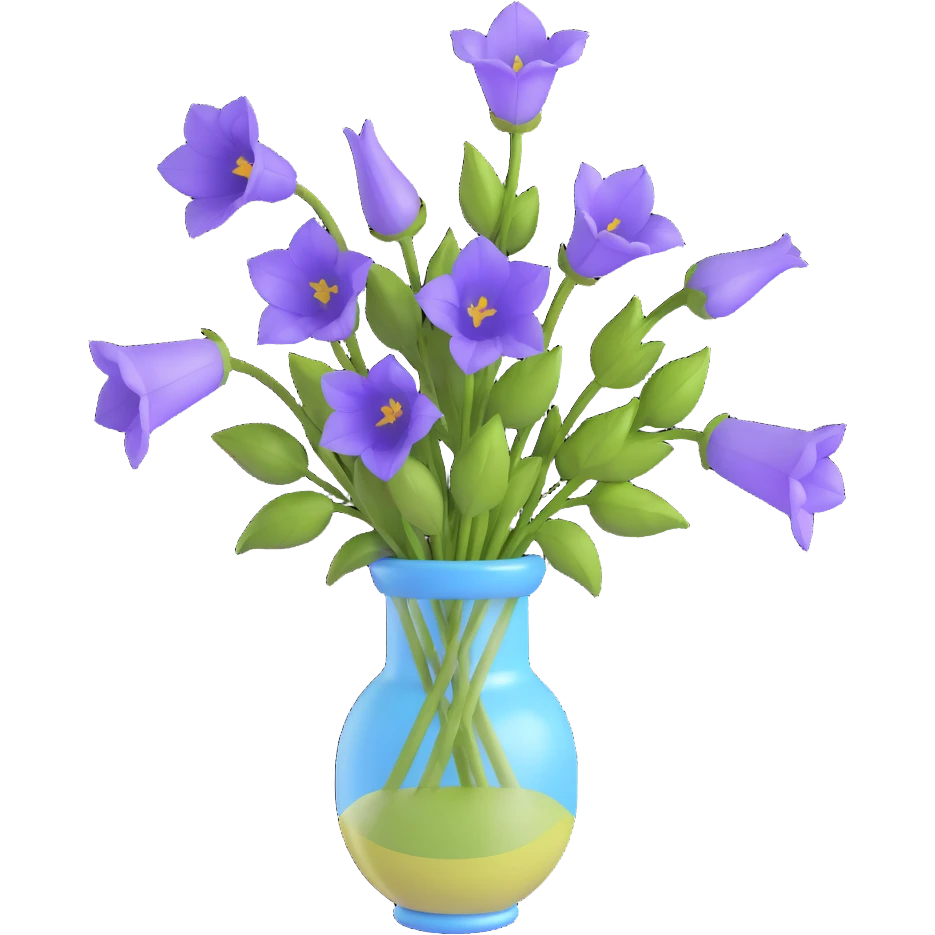 Canterbury bells flower in a vase emoji