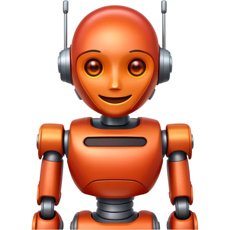 red and orange smiling robot emoji