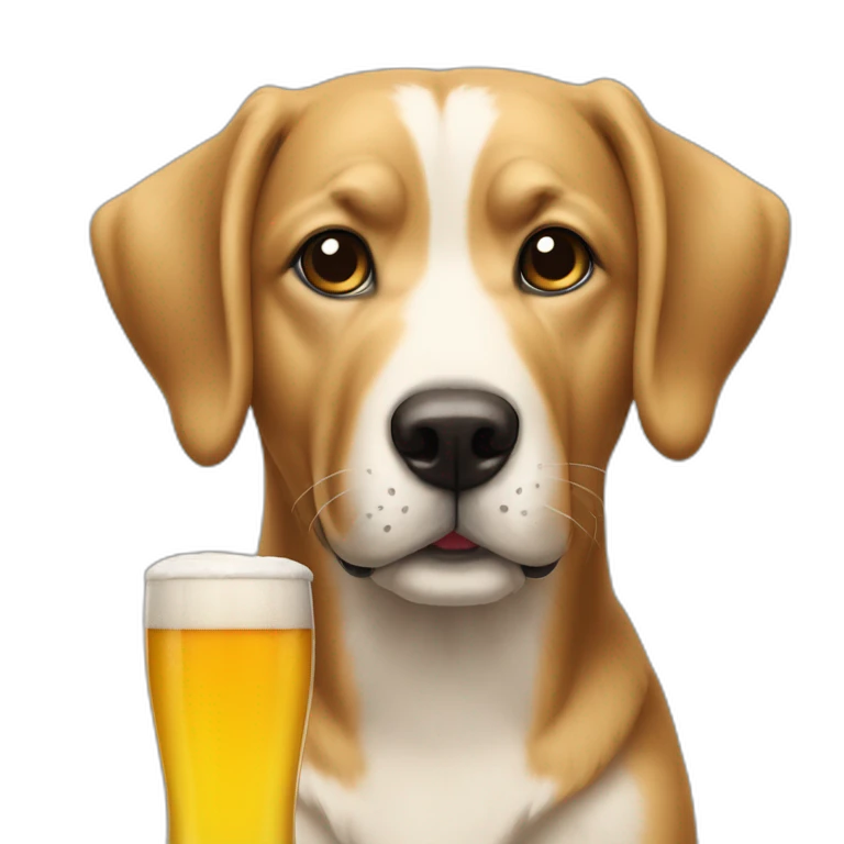 Chien qui boit de la biere emoji