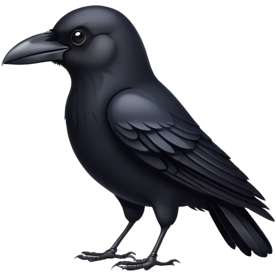 black crow with shiny feathers emoji