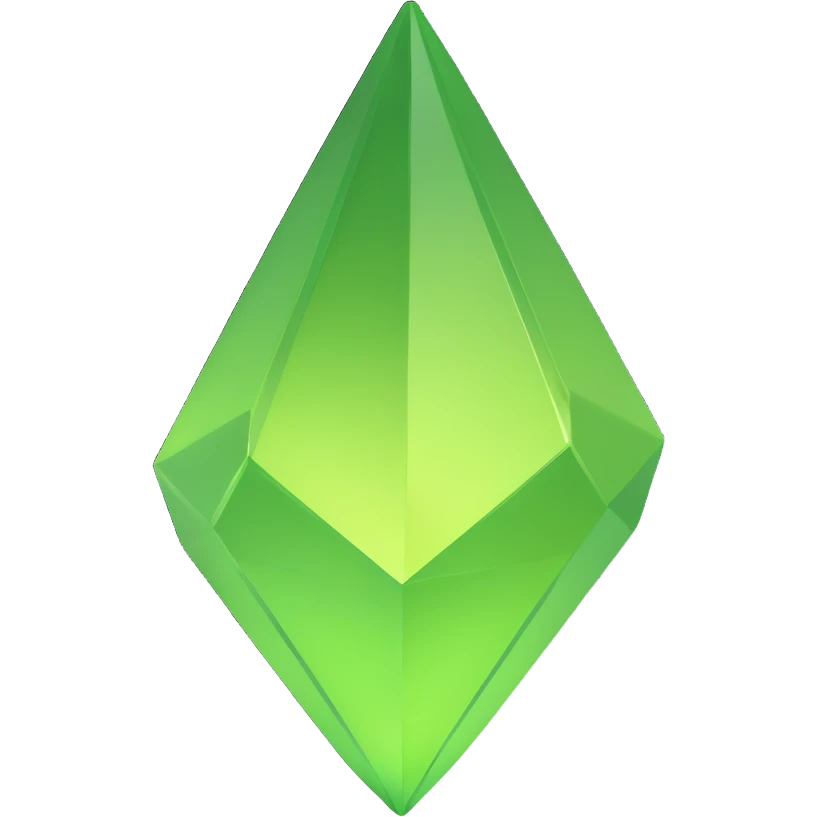 a plumbob, classic green color, slightly 3D, soft highlights emoji