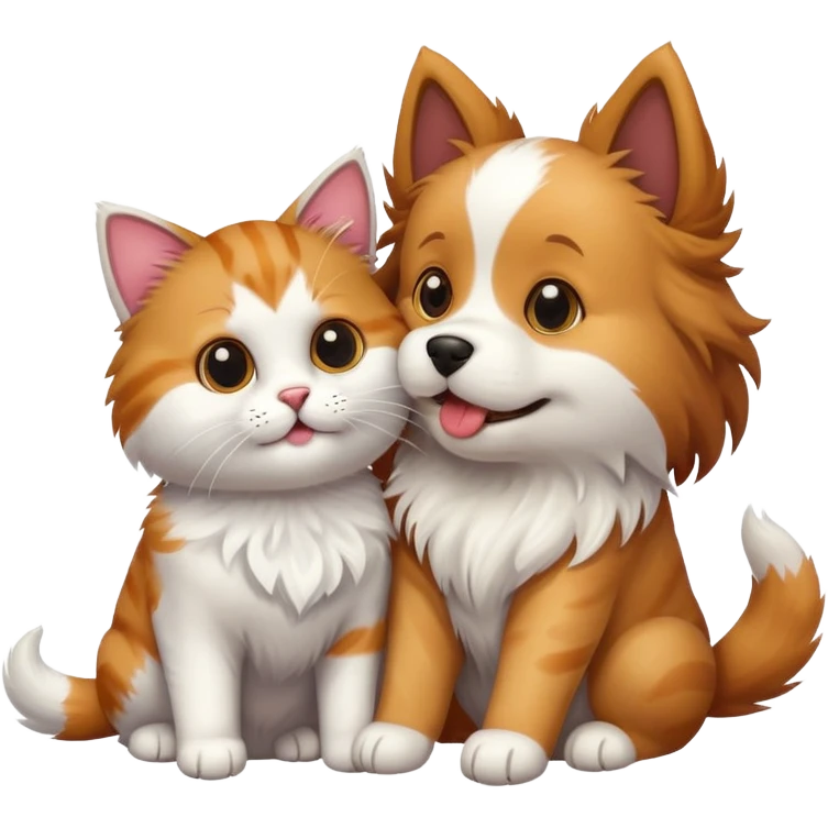 Dog with a cat emoji
