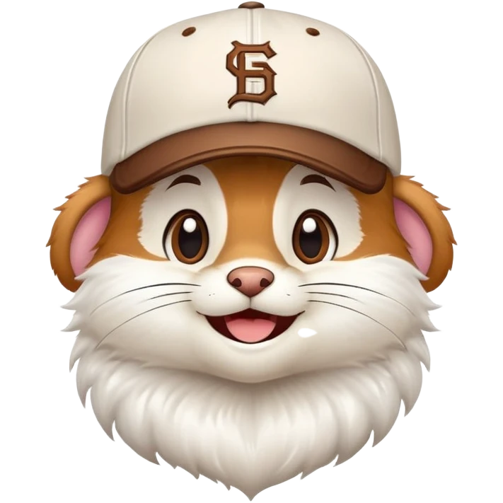 baseball mascot character with a baseball cap, smiling face, baseball team mascot emoji