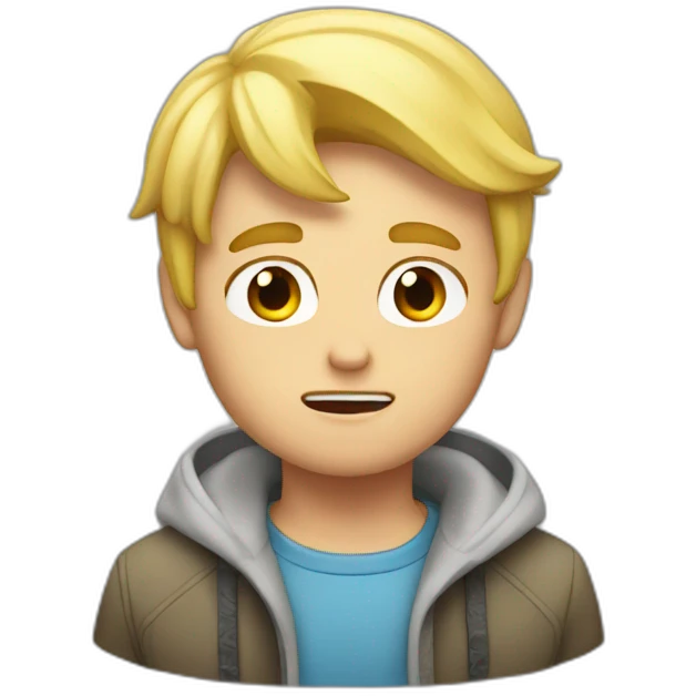 blond guy saying no emoji