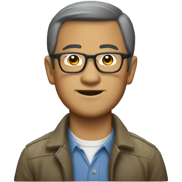 Asian man glasses Toyota Land Cruiser emoji