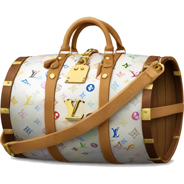 White Louis Vuitton barrel bag emoji