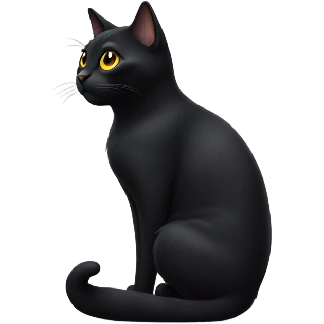 cute cat black in love emoji