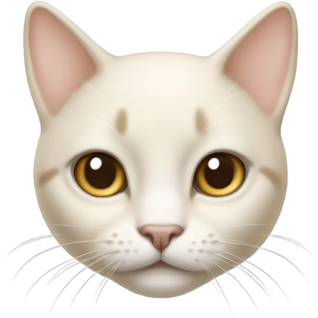 Cream colored cat face with gray eyes emoji