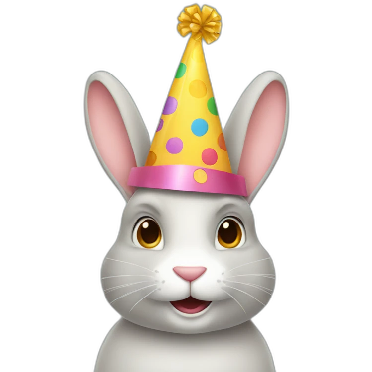 Rabbit with party hat emoji