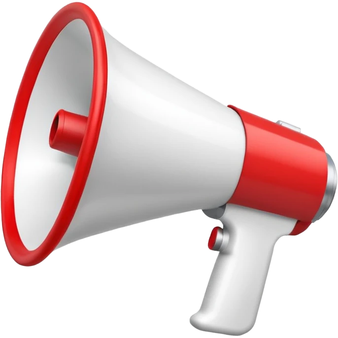 white megaphone with red accents emoji