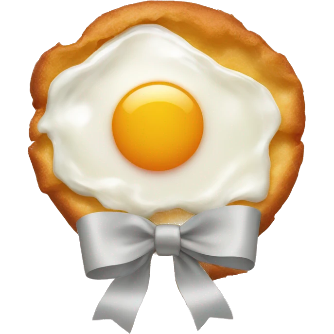 fried egg with ribbon emoji