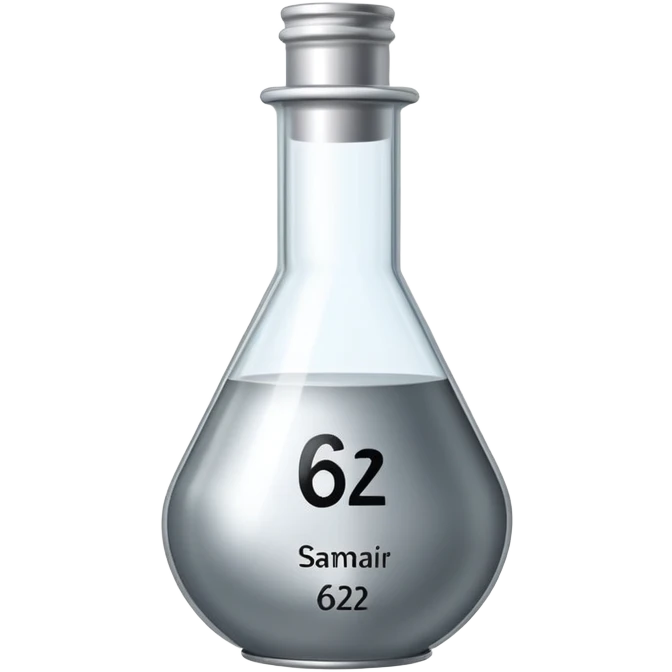 samarium rare earth mineral, silvery metal, chemical element Sm, atomic number 62 emoji