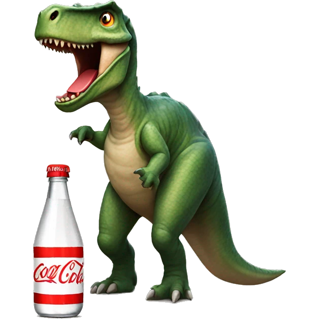 Dino with a coke emoji