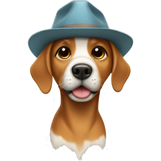 Dog wearing a hat emoji