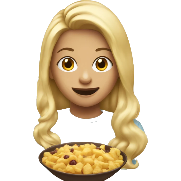 Blonde girl eating ensaimada emoji