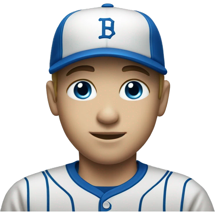 Blue eyes baseball boy emoji
