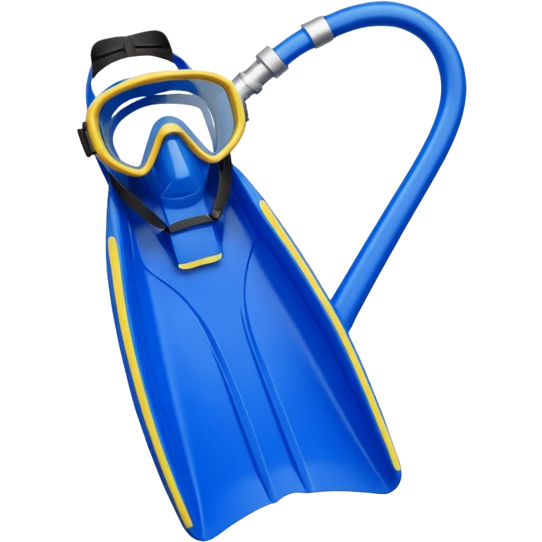 diving fins and snorkel mask, blue, simple apple emoji style emoji