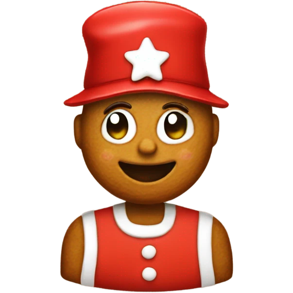 Gingerbread emoji wearing red make America great again cap emoji