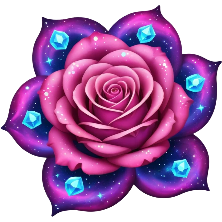 Sparkly shiny nebula galaxy rose emoji