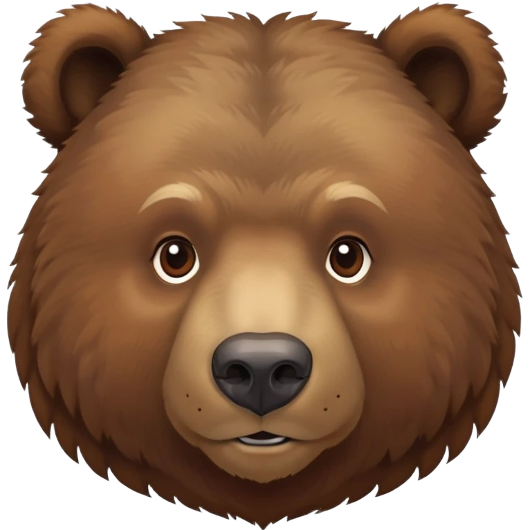 Gentle Russian brown bear head, soft gaze, front view emoji