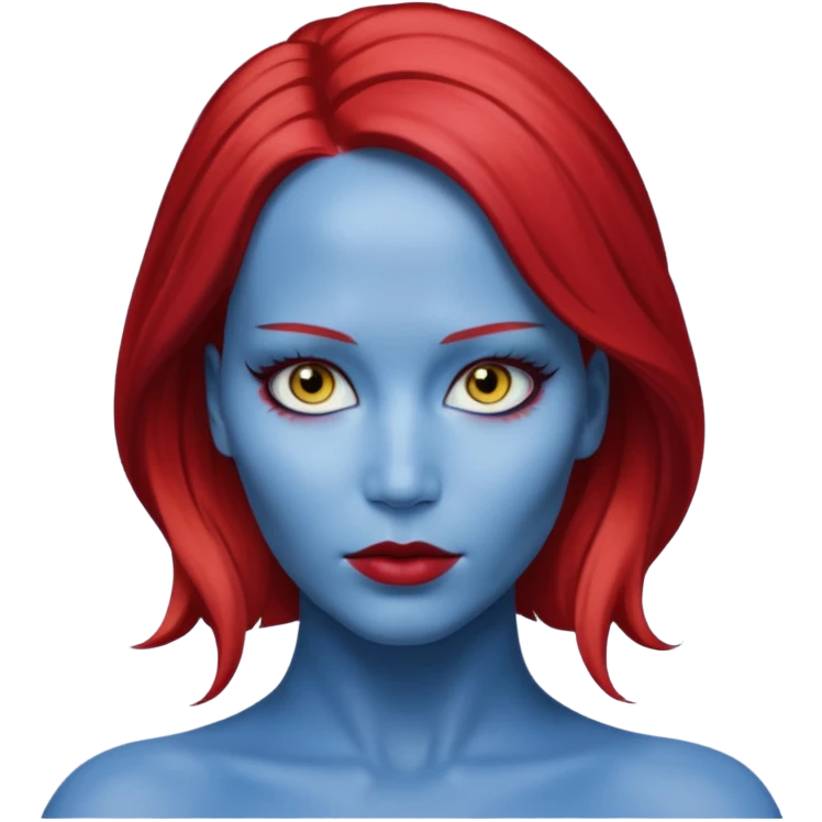 jennifer lawrence x-men mystique red sleek back hair yellow eye  emoji
