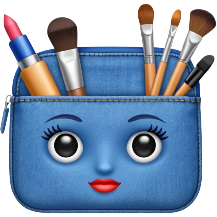 Make up kit denim design emoji