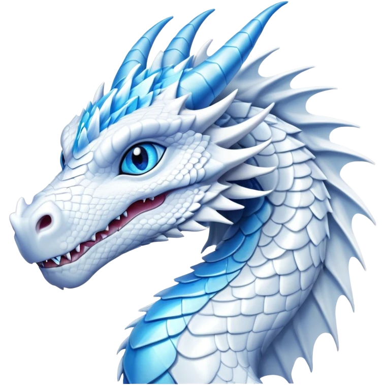 White dragon with blue eyes emoji