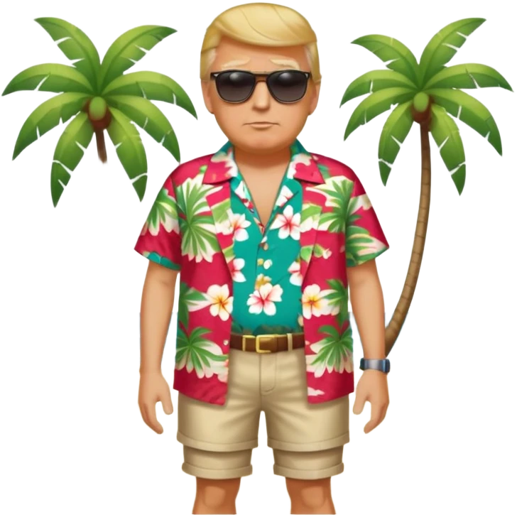 full body Trump standing in beach outfit emoji