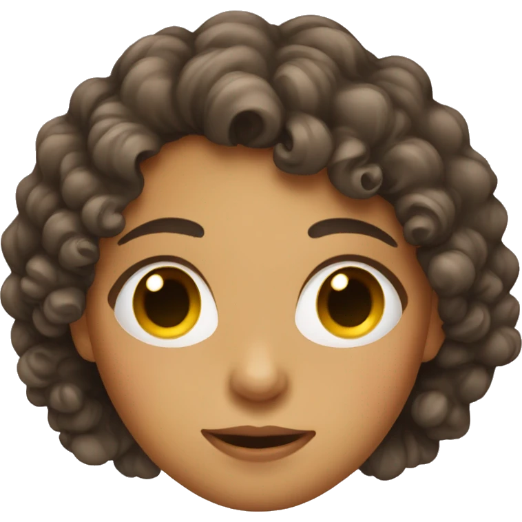 girl with curly hair doing side eye emoji