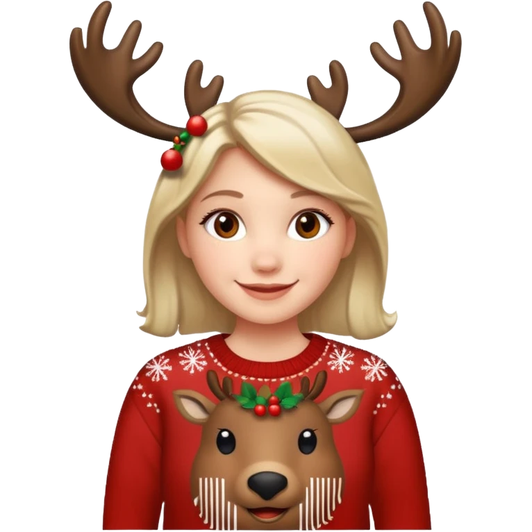 Emma with à reindeer Xmas jumper emoji