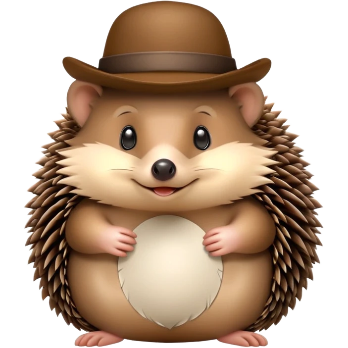 A hedgehog holding a hat in its hand emoji