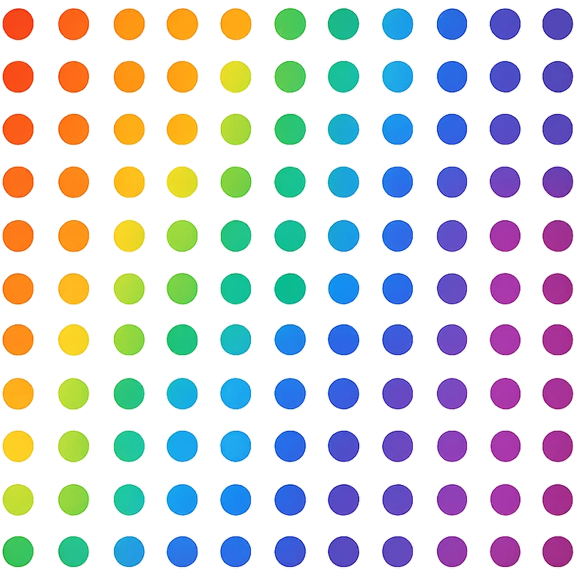 rainbow gradient dots, smooth color transitions emoji
