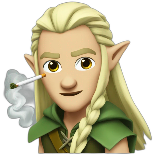 Legolas smoking weed emoji