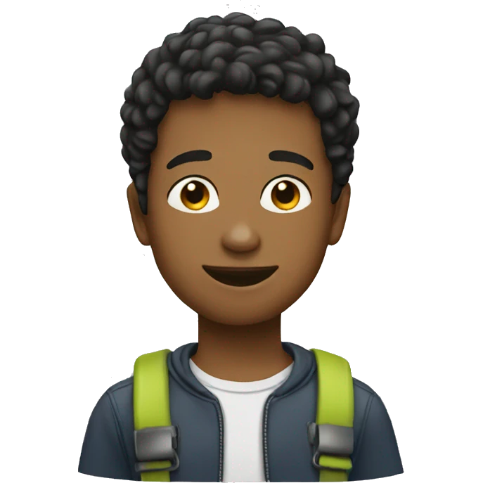 Boy with car emoji