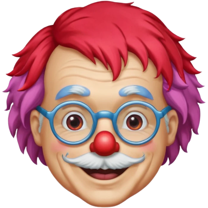 grandpa clown with eyeglasses emoji