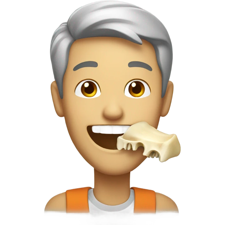 smiling man eating a bone emoji