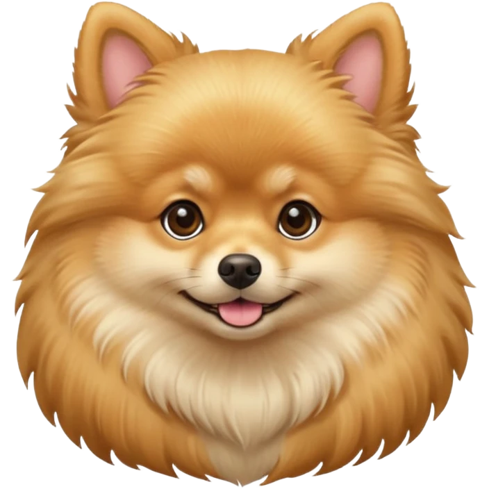 Create a golden pomeranian, all cute and adorable entire  only face and body  emoji
