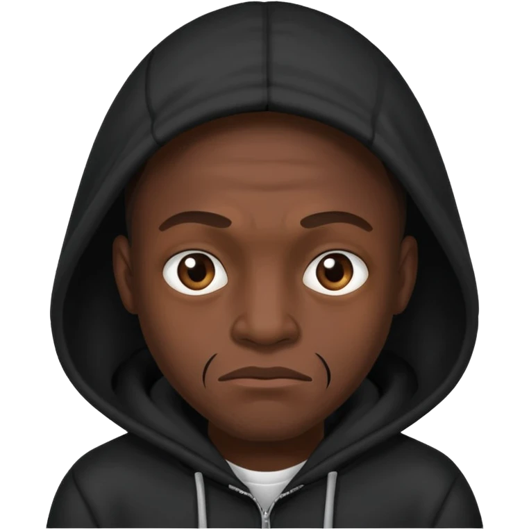 ugly man with black hoodie emoji