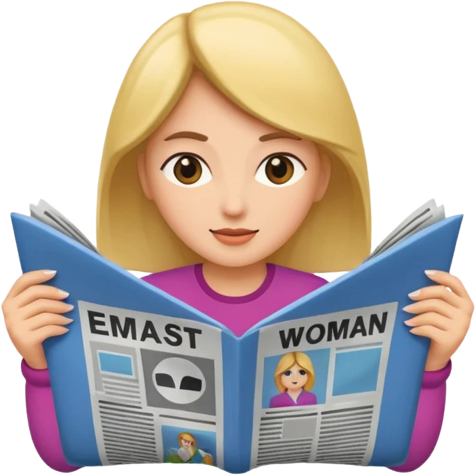 newspaper read woman emoji