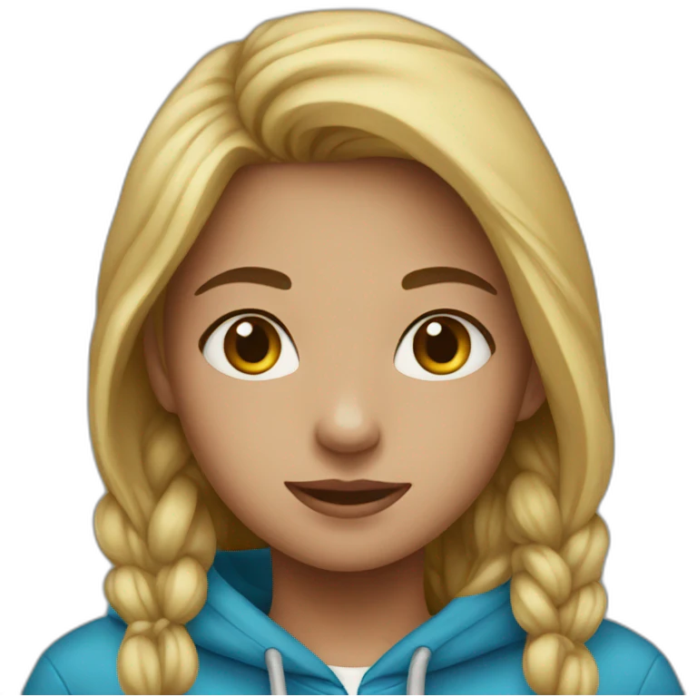 Girl in blue hoodie emoji