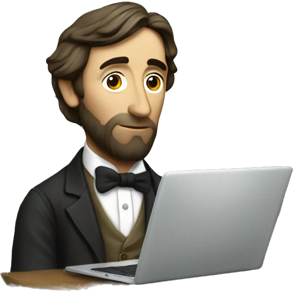 david thoreau on a laptop emoji