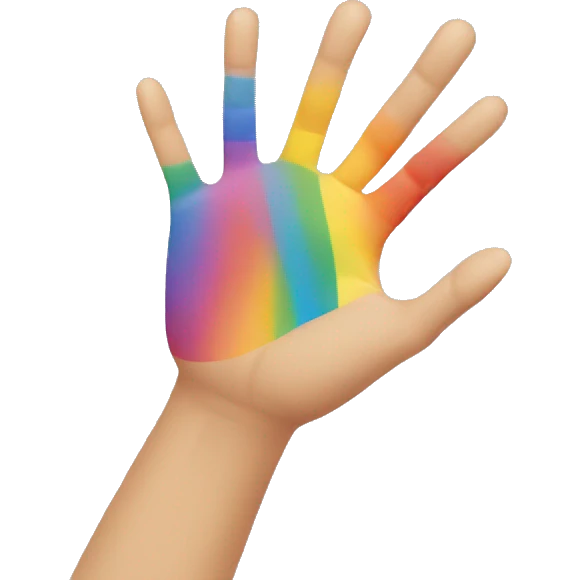 Rainbow hand hearts emoji