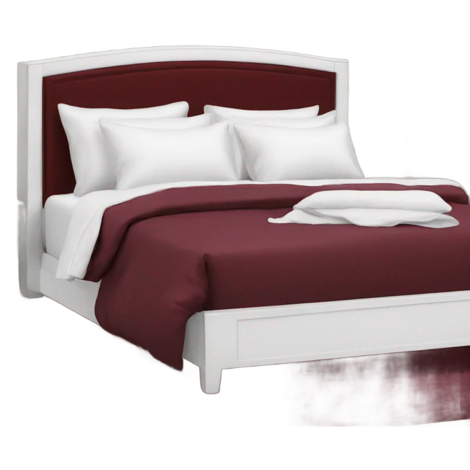 White and burgundy bed emoji