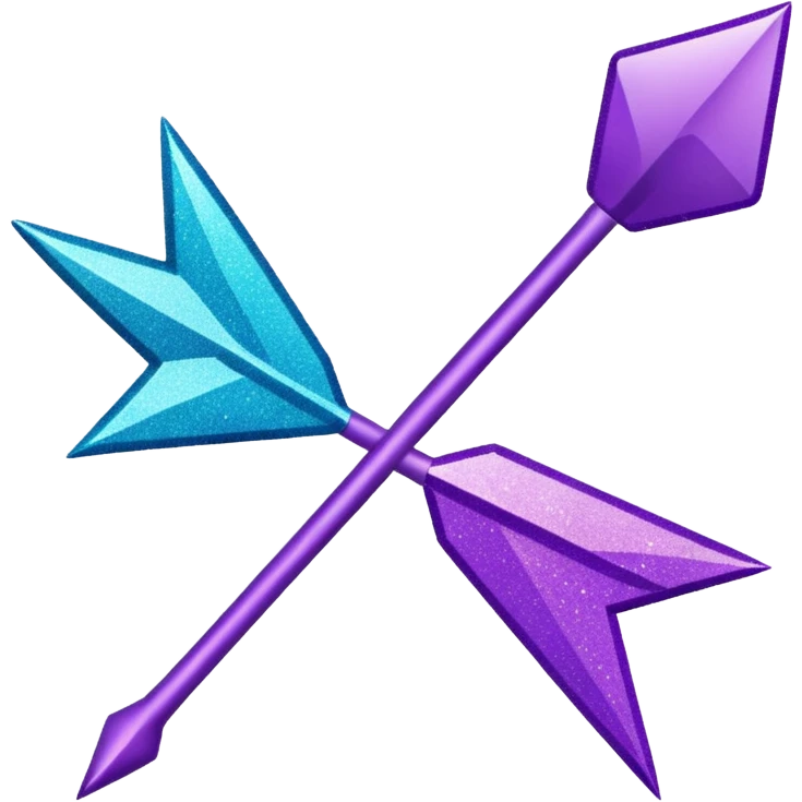 Glitter Roxo e Ciano Flecha emoji