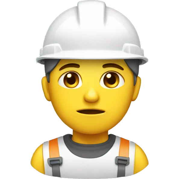 crying worker with white helmet emoji