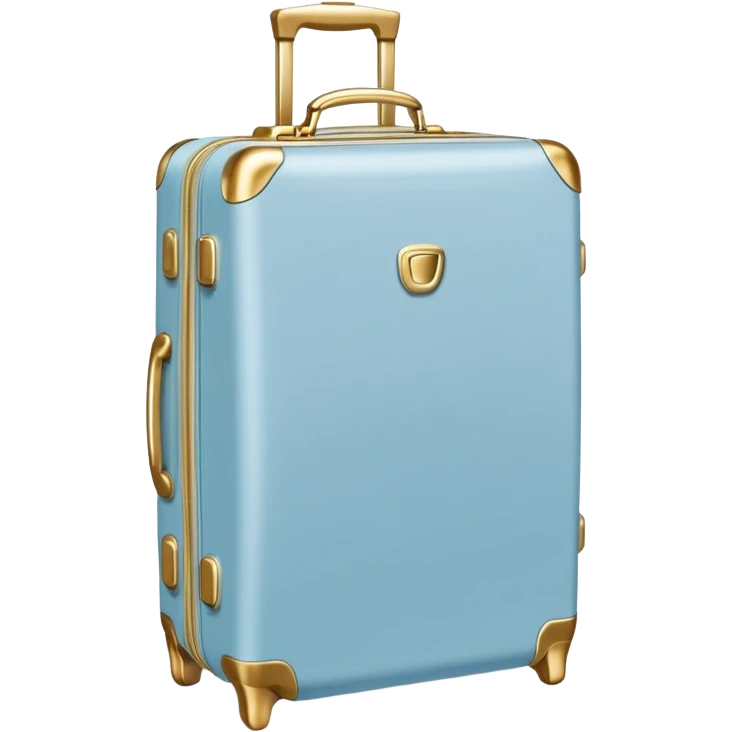 Tall Light blue carryon suitcase, cute emoji