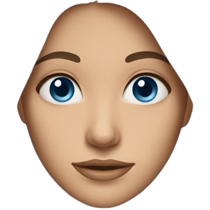 Blue eyes long brown hair woman emoji
