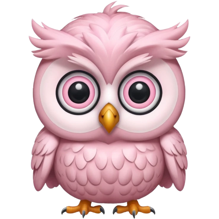 Pastel pink owl emoji
