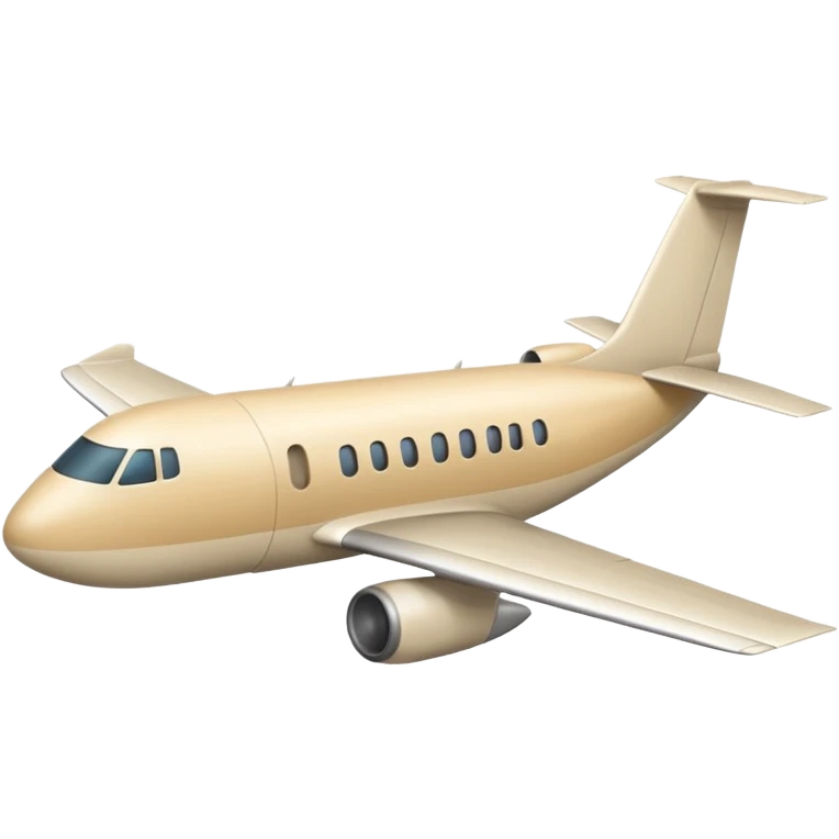 light beige airplane, Apple emoji style, no text emoji
