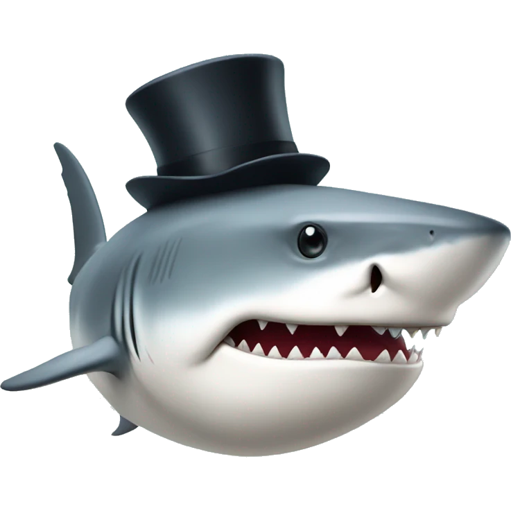 shark with tophat emoji